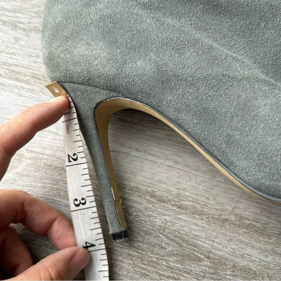 STEVE MADDEN Pilar Gray Suede Fold  Over Heeled Boots - Picture 13 of 14